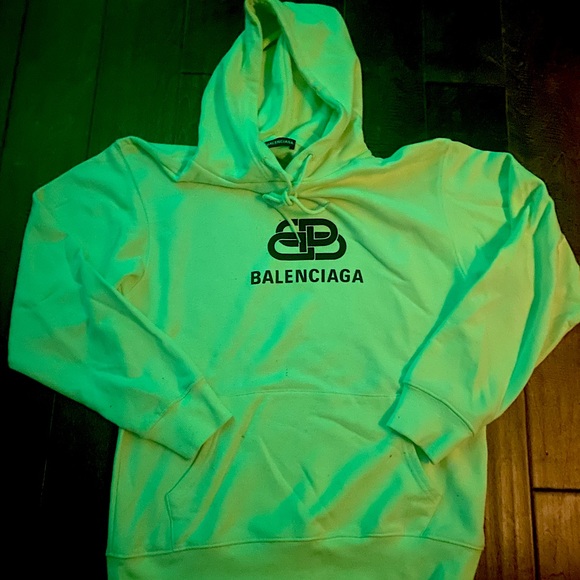 Balenciaga Logo Balenciaga Hoodie Womens Green BALENCIAGA